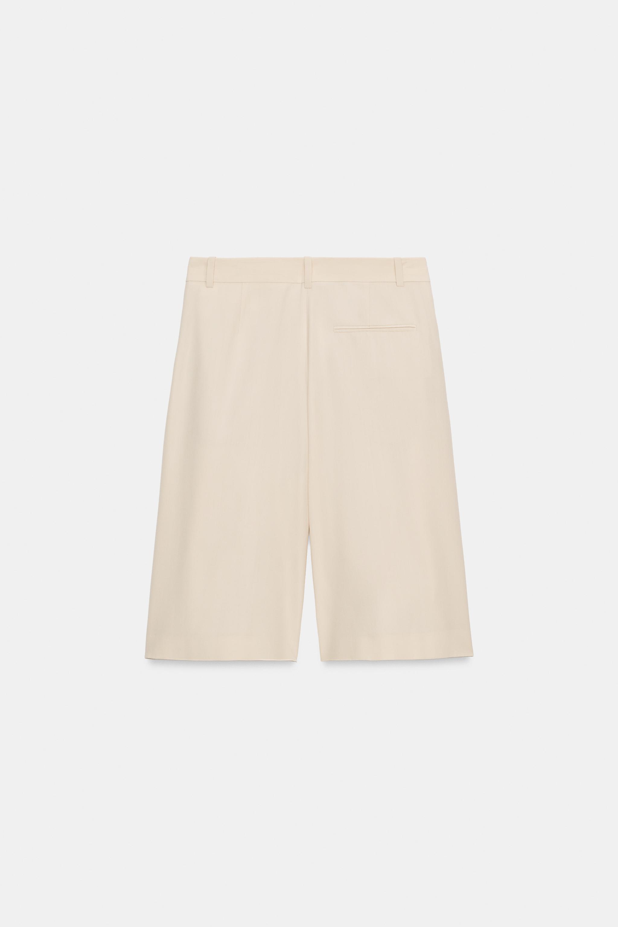 PLEATED WOOL BLEND SHORTS ZW COLLECTION LIMITED EDITION